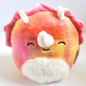 TRINITY 🦖 Pink Tie Dyed Triceratops Original Squishmallows by Kelly Toy ☆》NWT《☆